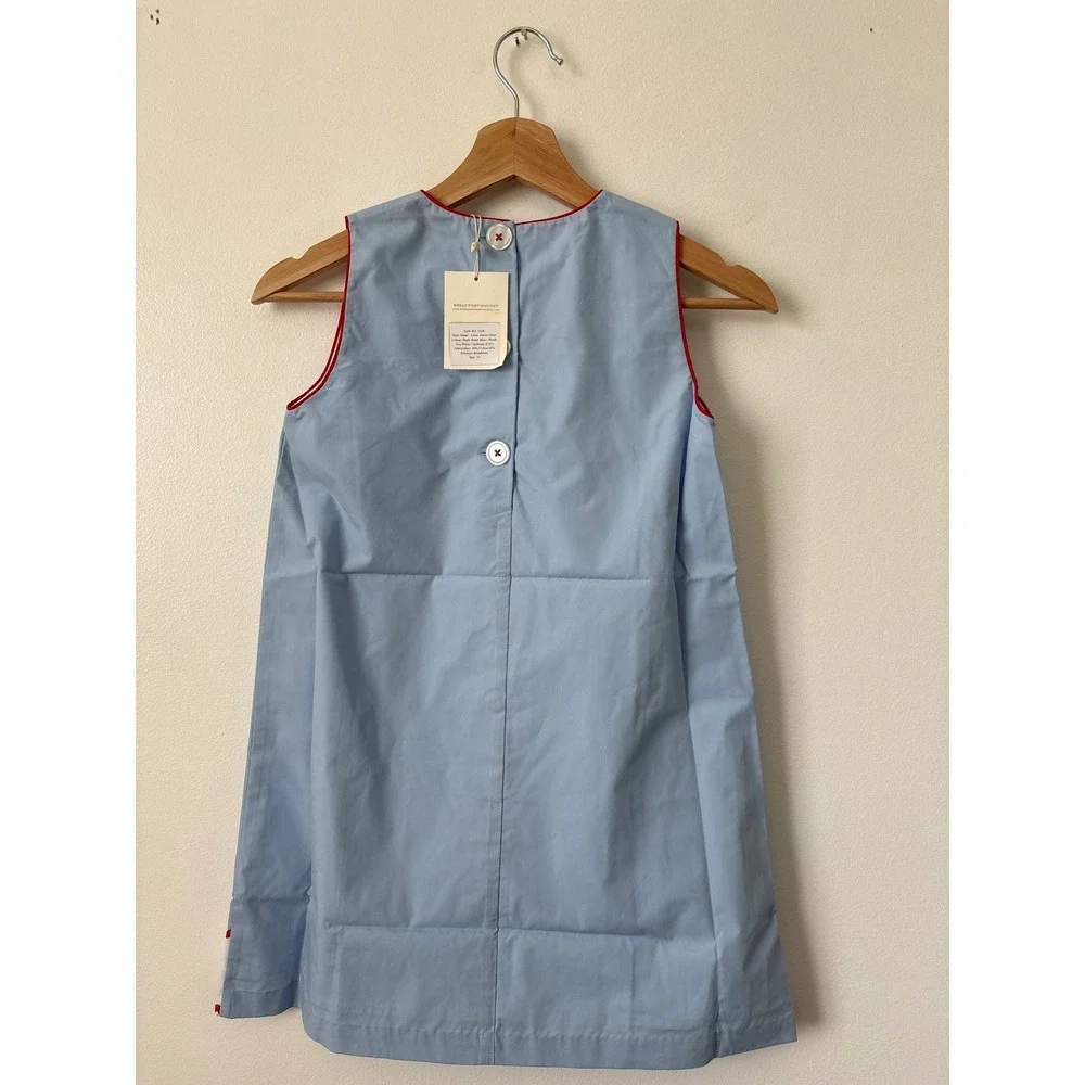 The Beaufort Bonnet Company Annie Apron Dress – Beale Street Blue – Size 10 - Picture 2 of 3